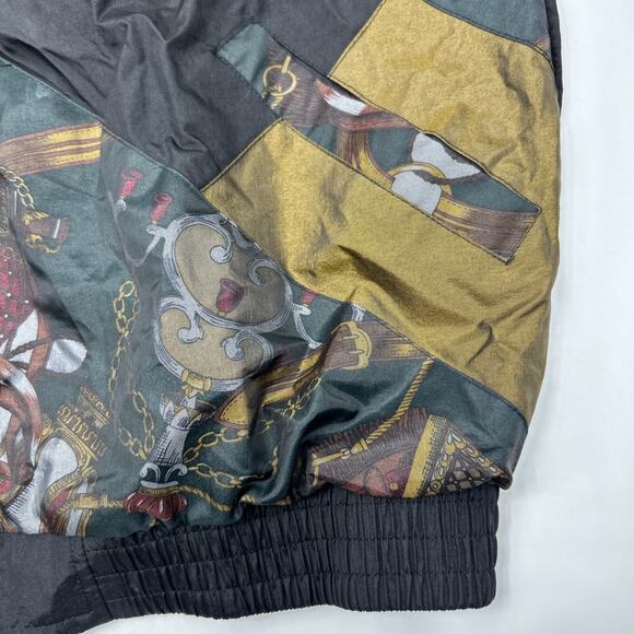 Vintage SLADE black and gold nylon 1990s windbreaker JACKET women’s Size LARGE - Picture 3 of 11